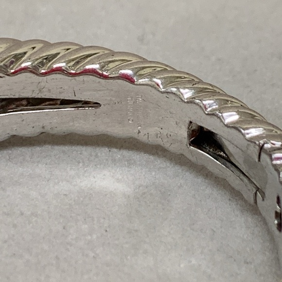 JUDITH RIPKA Sterling Silver Topaz Amethyst Hinged Cuff Bracelet - Picture 4 of 5